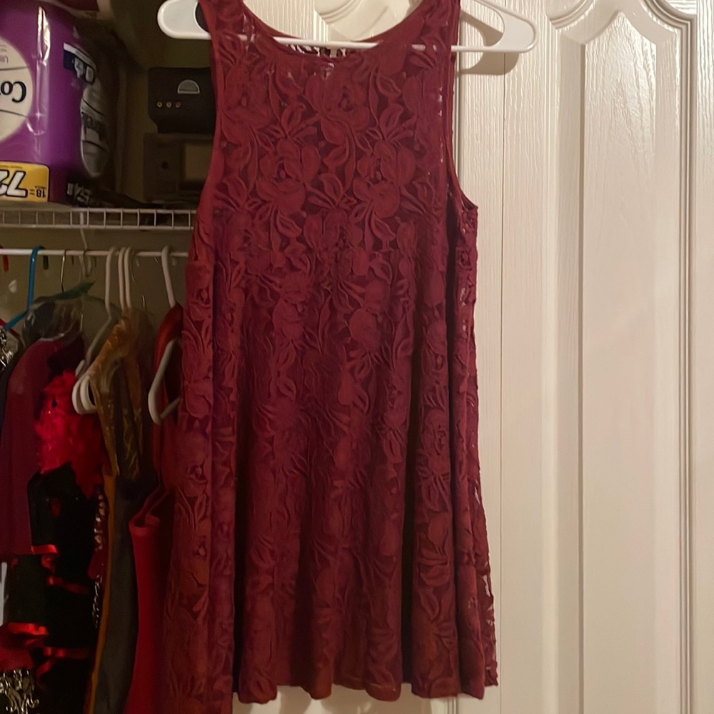 Free people lace dress Xs burgundy
